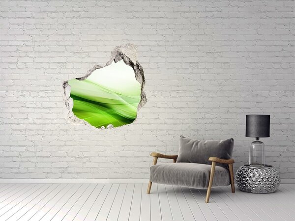 Autocolant de perete gaură 3D Spațiu verde în spatele găurii