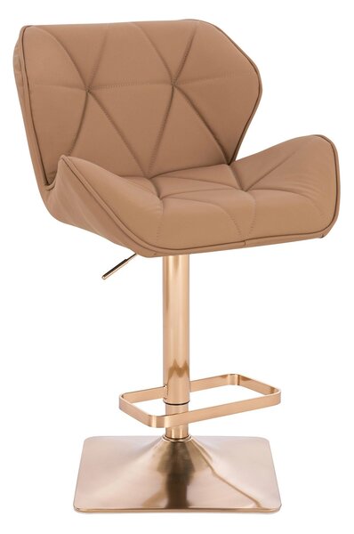 HR111KW Scaun Caramel Piele Ecologica Premium Soft cu Bază Aurie