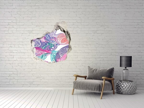Autocolant autoadeziv gaură Gaură în modele florale de perete