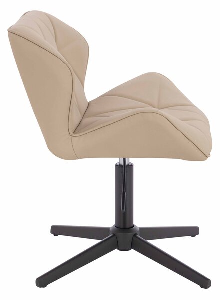 HR111CROSS Scaun Crem Piele Ecologica Premium Soft cu Bază Neagră
