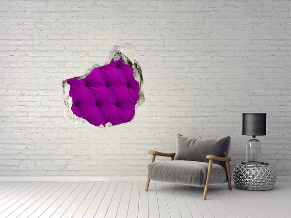 Autocolant de perete gaură 3D Tapet fuchsia într-o gaură în perete