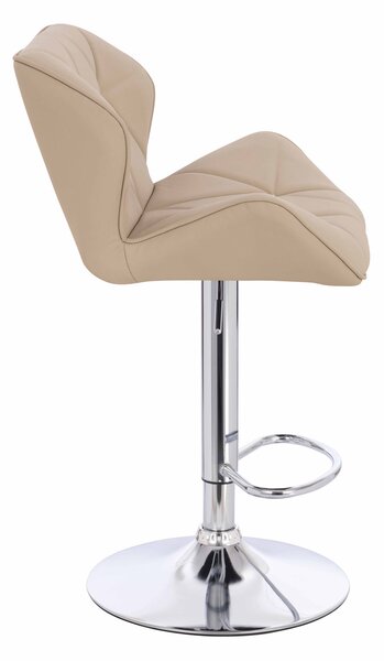 HR111W Scaun Crem Piele Ecologica Premium Soft cu Bază Cromata