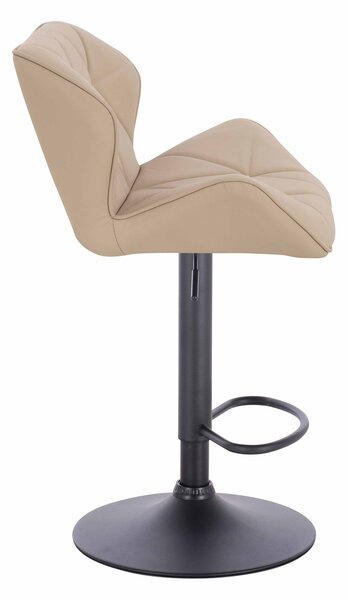 HR111W Scaun Crem Piele Ecologica Premium Soft cu Bază Neagră
