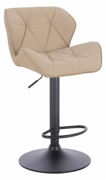 HR111W Scaun Crem Piele Ecologica Premium Soft cu Bază Neagră