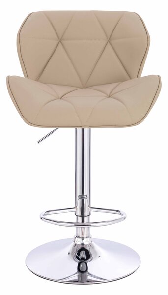 HR111W Scaun Crem Piele Ecologica Premium Soft cu Bază Cromata