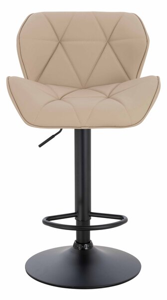 HR111W Scaun Crem Piele Ecologica Premium Soft cu Bază Neagră