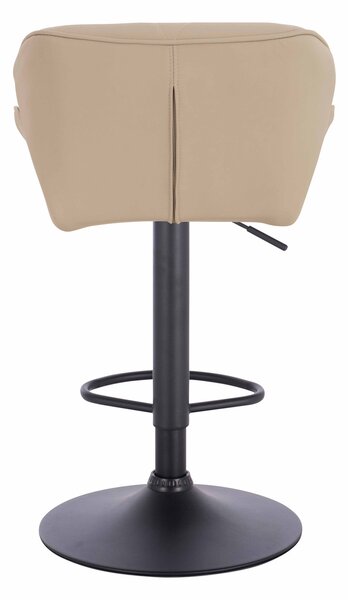 HR111W Scaun Crem Piele Ecologica Premium Soft cu Bază Neagră