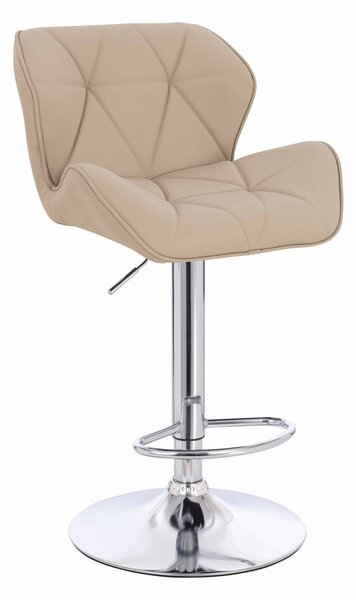 HR111W Scaun Crem Piele Ecologica Premium Soft cu Bază Cromata