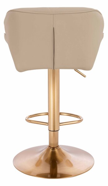 HR111W Scaun Crem Piele Ecologica Premium Soft cu Bază Aurie