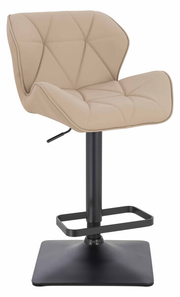 HR111KW Scaun Crem Piele Ecologica Premium Soft cu Bază Neagră
