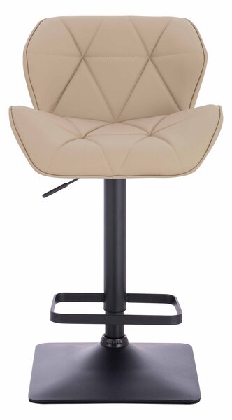 HR111KW Scaun Crem Piele Ecologica Premium Soft cu Bază Neagră