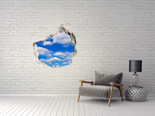 Fototapet 3D gaură în perete Cer albastru cu nori