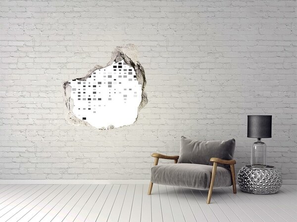 Autocolant gaură 3D perete dărăpănat cu model digital