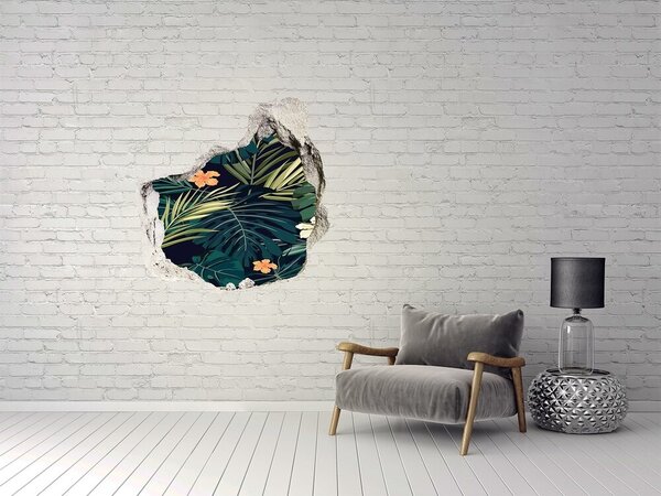 Autocolant gaură 3D Paradis tropical în spatele zidului