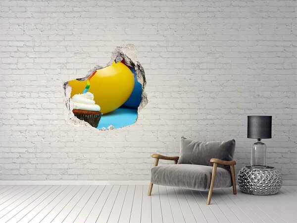 Autocolant de perete gaură 3D Surpriză de ziua de naștere