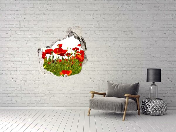 Autocolant autoadeziv gaură Un paradis floral printre maci
