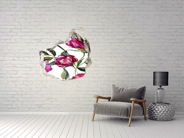 Autocolant de perete gaură 3D Mural floral cu gaură în perete