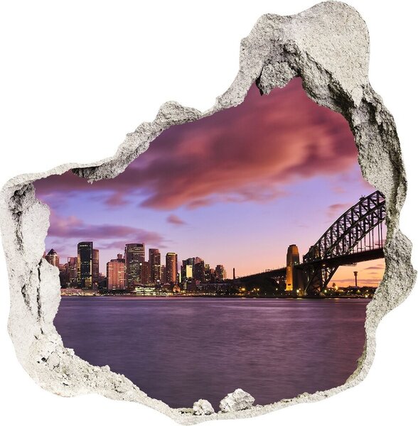 Fototapet un zid spart cu priveliște Bridge în Sidney