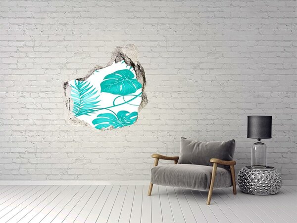 Autocolant 3D gaura cu priveliște Paradis tropical în spatele zidului