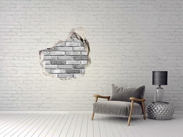 Autocolant gaură 3D Zid de cărămidă deteriorat