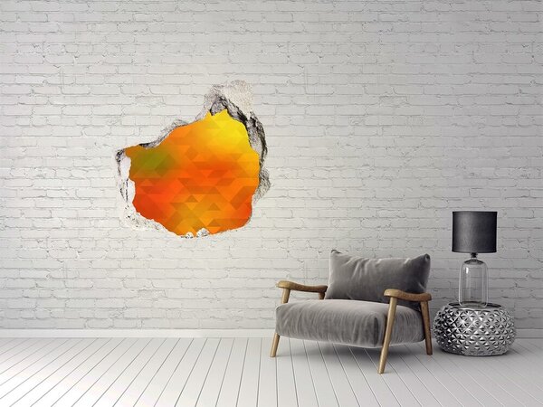 Autocolant 3D gaura cu priveliște O crăpătură aprinsă în perete