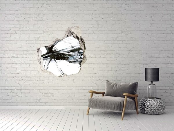 Autocolant 3D gaura cu priveliște Abstracție modernă într-o gaură