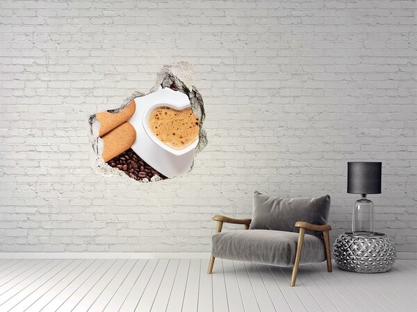 Autocolant gaură 3D Cafea cu fursecuri
