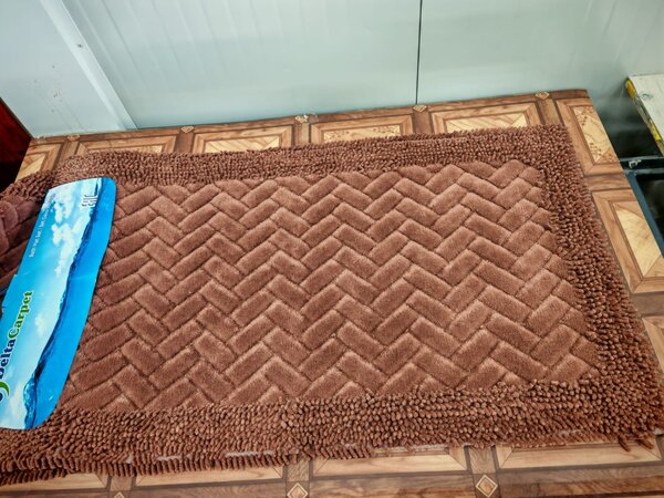 Set Covor baie, Covor 100% Bumbac, Dimensiunea 60x100 50x80 cm, Maro 60 x 100/ 50 x 80