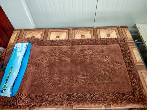 Set Covor baie, Clasic, Covor 100% Bumbac, Dimensiunea 60x100 50x80 cm, Maro 60 x 100/ 50 x 80