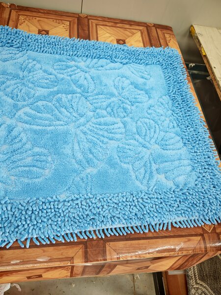 Covor baie, Butterflies Albastru, Covor 100% Bumbac, Dimensiunea 60x100 50x80 cm 60 x 100/50 x 80