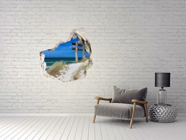 Fototapet un zid spart cu priveliște Plajă tropicală cu un dig de lemn