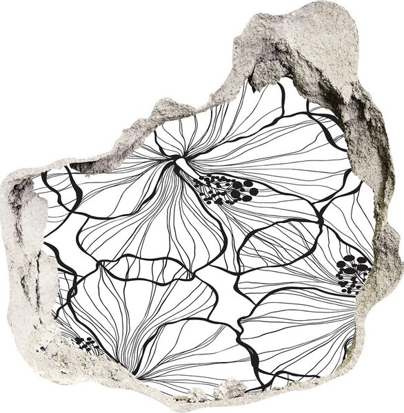 Autocolant 3D gaura cu priveliște flori Hawaii