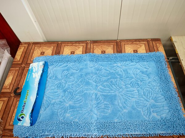 Covor baie, Butterflies Albastru, Covor 100% Bumbac, Dimensiunea 60x100 50x80 cm 60 x 100/50 x 80