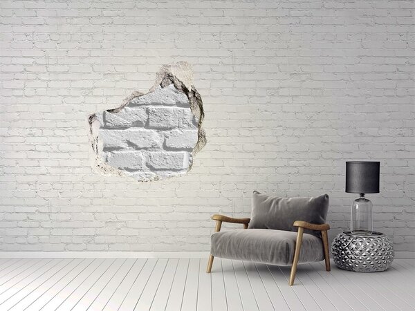 Autocolant de perete gaură 3D Un zid de cărămidă distrus