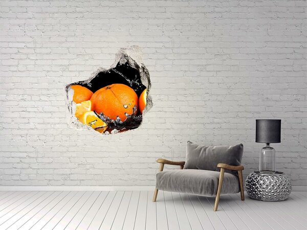 Autocolant de perete gaură 3D Portocale zemoase în apă