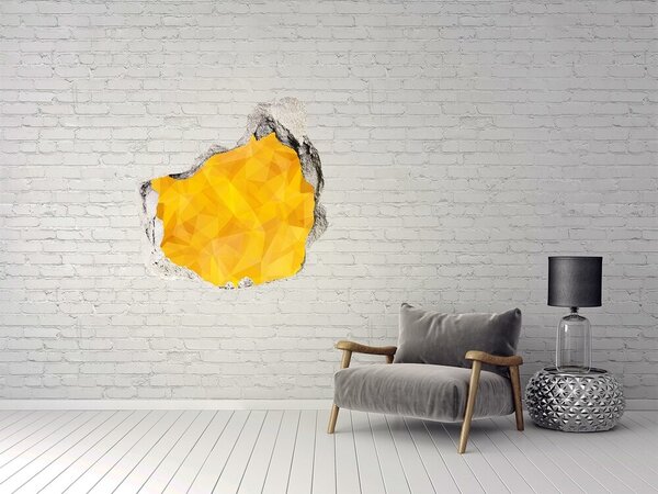 Autocolant de perete gaură 3D Crăpătura aurie din perete
