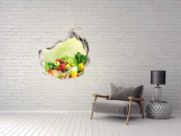 Autocolant un zid spart cu priveliște Fructe și legume în paradis