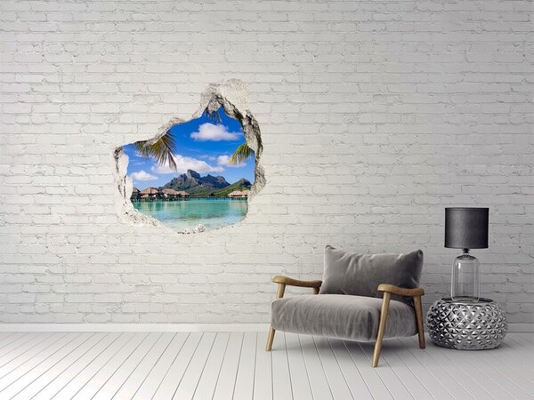 Autocolant gaură 3D Paradisul tropical al unei insule