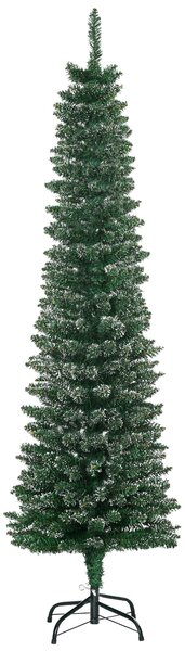 HOMCOM Brad de Crăciun Slim Nins cu 443 de Ramuri, Bază Detașabilă și Pliabilă, Ø48x165 cm, Verde | Aosom Romania