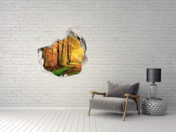 Fototapet 3D gaură în perete Toamnă aurie în pădure