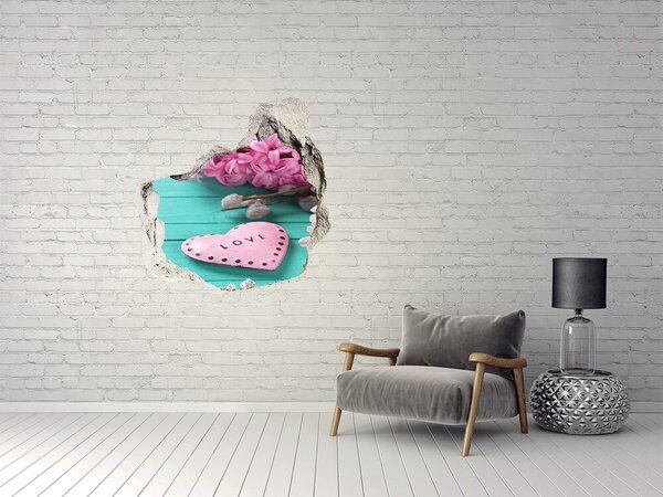 Fototapet 3D gaură în perete O inimă plină de iubire