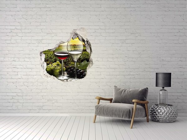 Autocolant gaură 3D Vin în vie