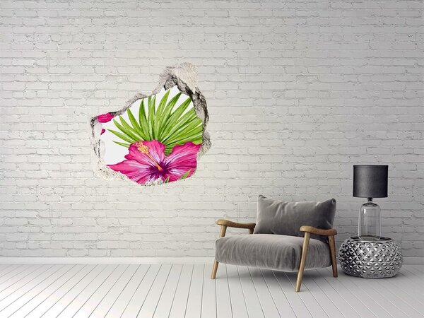 Autocolant autoadeziv gaură Paradis tropical cu hibiscus