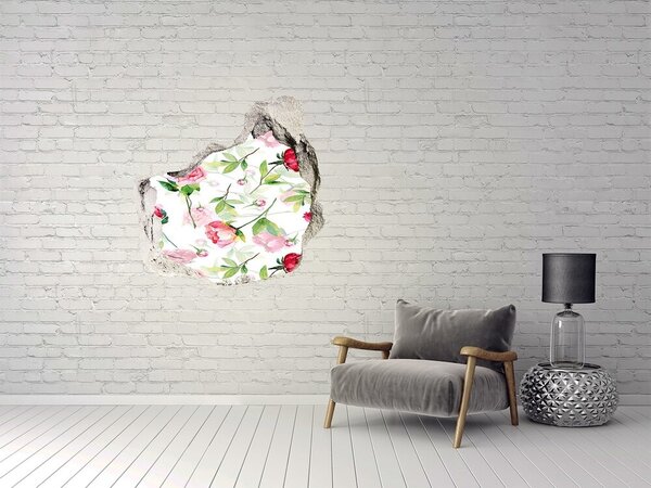 Autocolant gaură 3D Mural floral cu gaură în perete