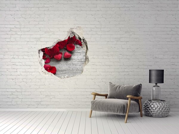 Autocolant un zid spart cu priveliște Spațiu romantic cu trandafiri