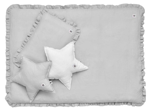 Set pilota si perna pentru patut din in cu umplutura STONE GREY, marimea S