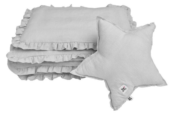 Set pilota si perna pentru patut din in cu umplutura STONE GREY, marimea S