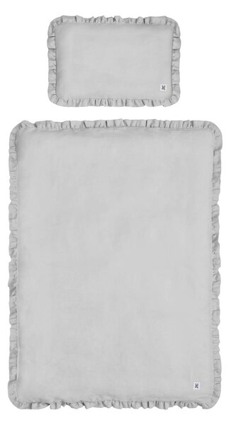 Set pilota si perna pentru patut din in cu umplutura STONE GREY, marimea S