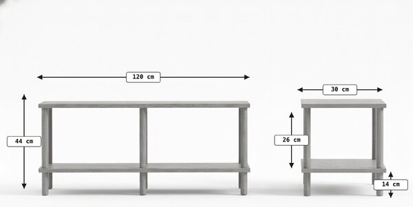 Comoda TV SOLE 120 cm, antracit