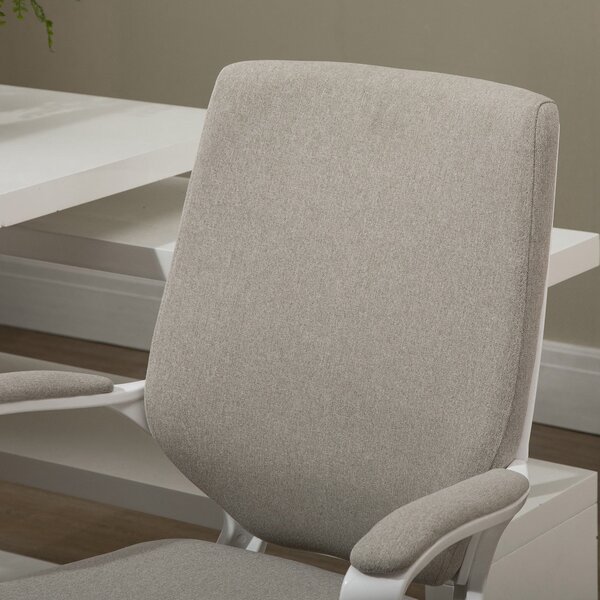 Vinsetto Scaun Ergonomic de Birou, Reglabil în înălțime Pivotant 360° cu Legănare, 62x69x92-100 cm, Bej | Aosom Romania